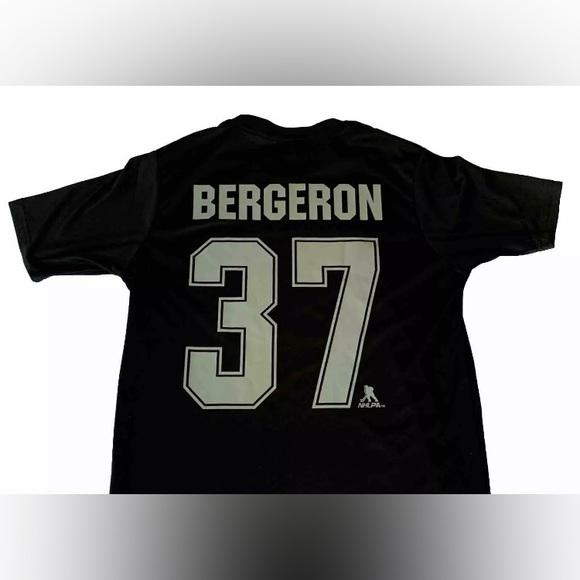 Pro Edge BOSTON BRUINS Patrice BERGERON #37 Black Polyester SS T Shirt Size M - Picture 5 of 6
